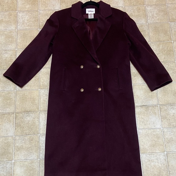 Vintage Worthington Burgundy Wool Blend Coat Size 8A Made By USA - Picture 4 of 16